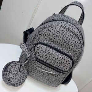 Guess Monogram Gray Backpack with Pouch